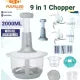 Chopper Food Processor, 2000 ML Cup Food Processor, Press Start Quick Operation, 3-Blade Double Layer Thickening Transparent Bowl is Safe and Reliable Kitchens Best Food Chopper.